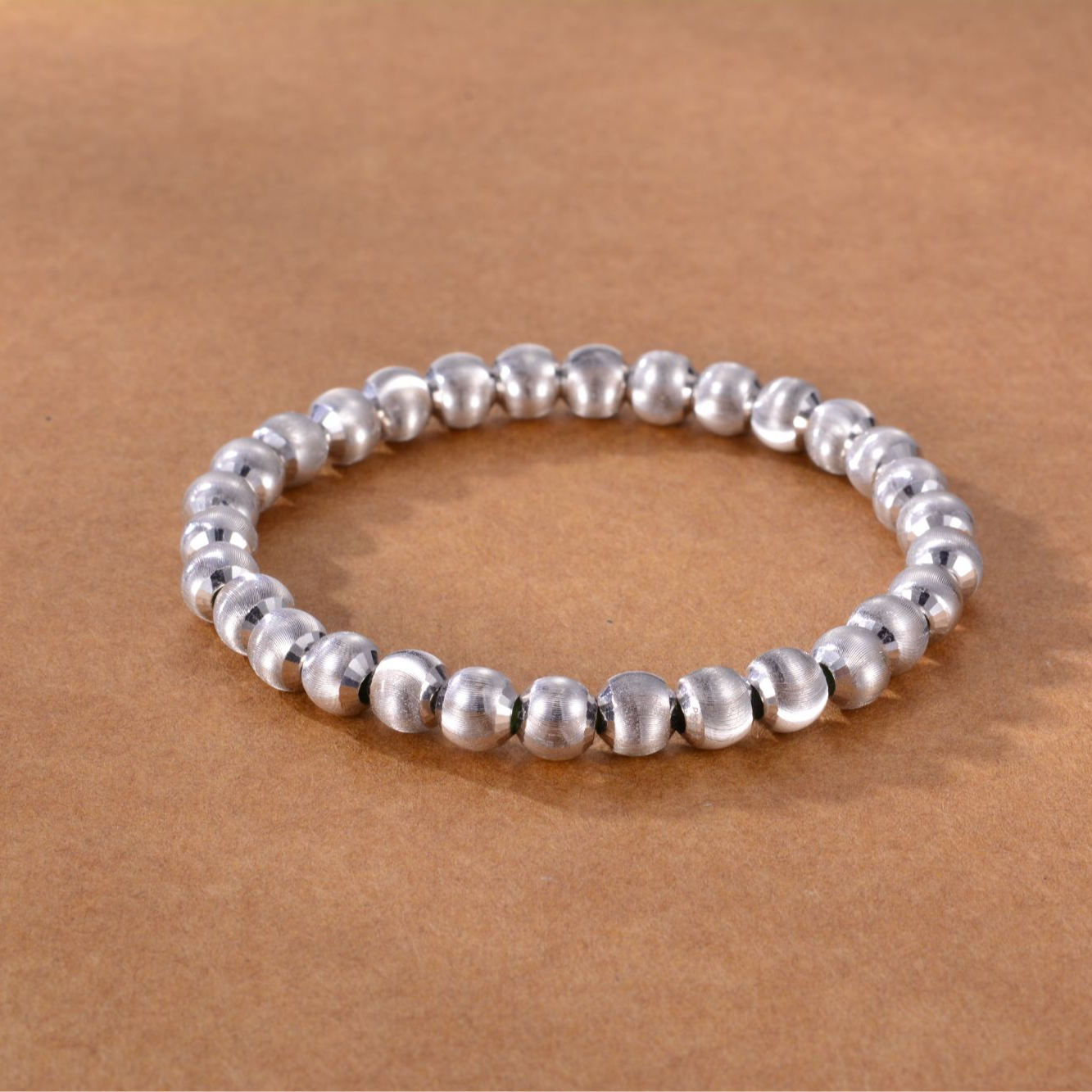 PT990铂金时尚百搭简约珠珠手工潮流流行6mm猫眼珠手串 P0005