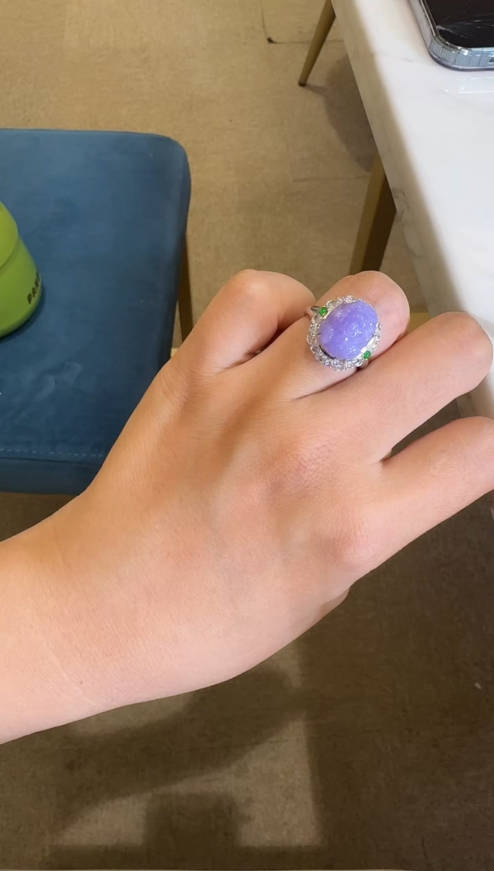 【闪购商品】翡翠戒指18K金镶嵌【源头工厂】钻石镶嵌