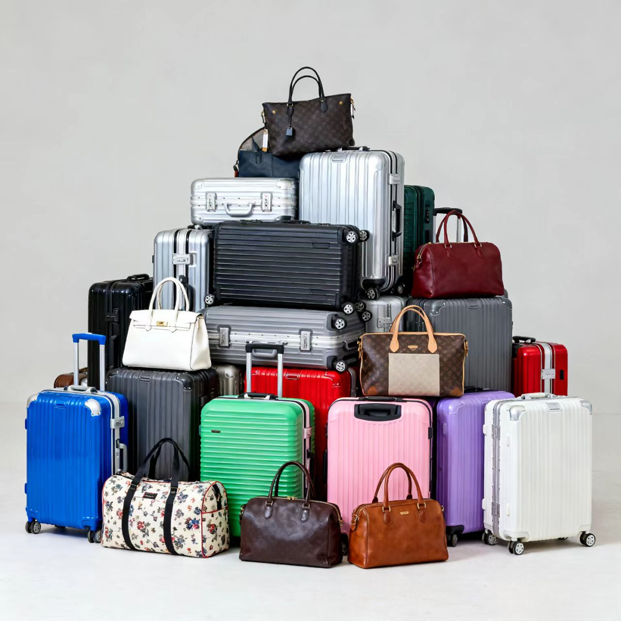 c001-C100女士高端铝框/拉链PC旅行箱行李箱