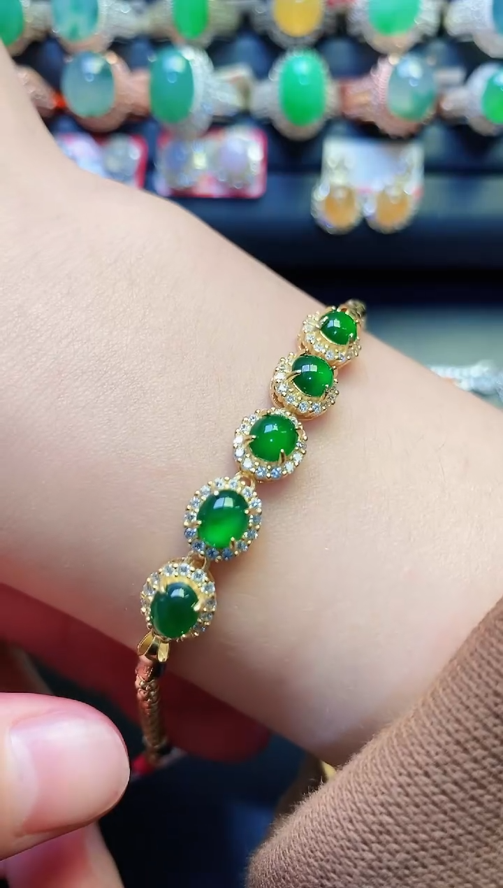 银S925镶嵌戒指翡翠天然