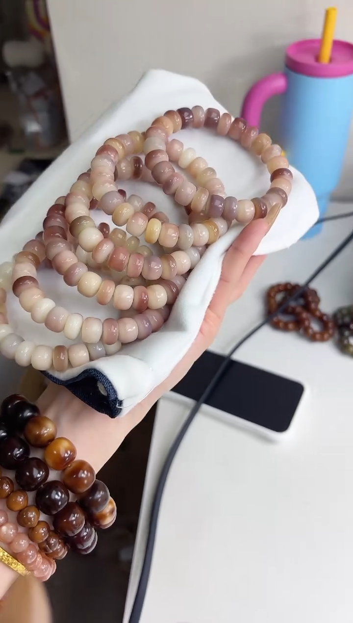 手串菩提根/象牙果沐p48紫美人花仙子玉化药片7*12mm手串