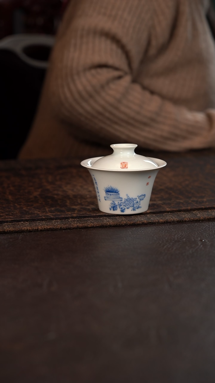【闪购商品】杯聚澜堂富贵清供盖碗