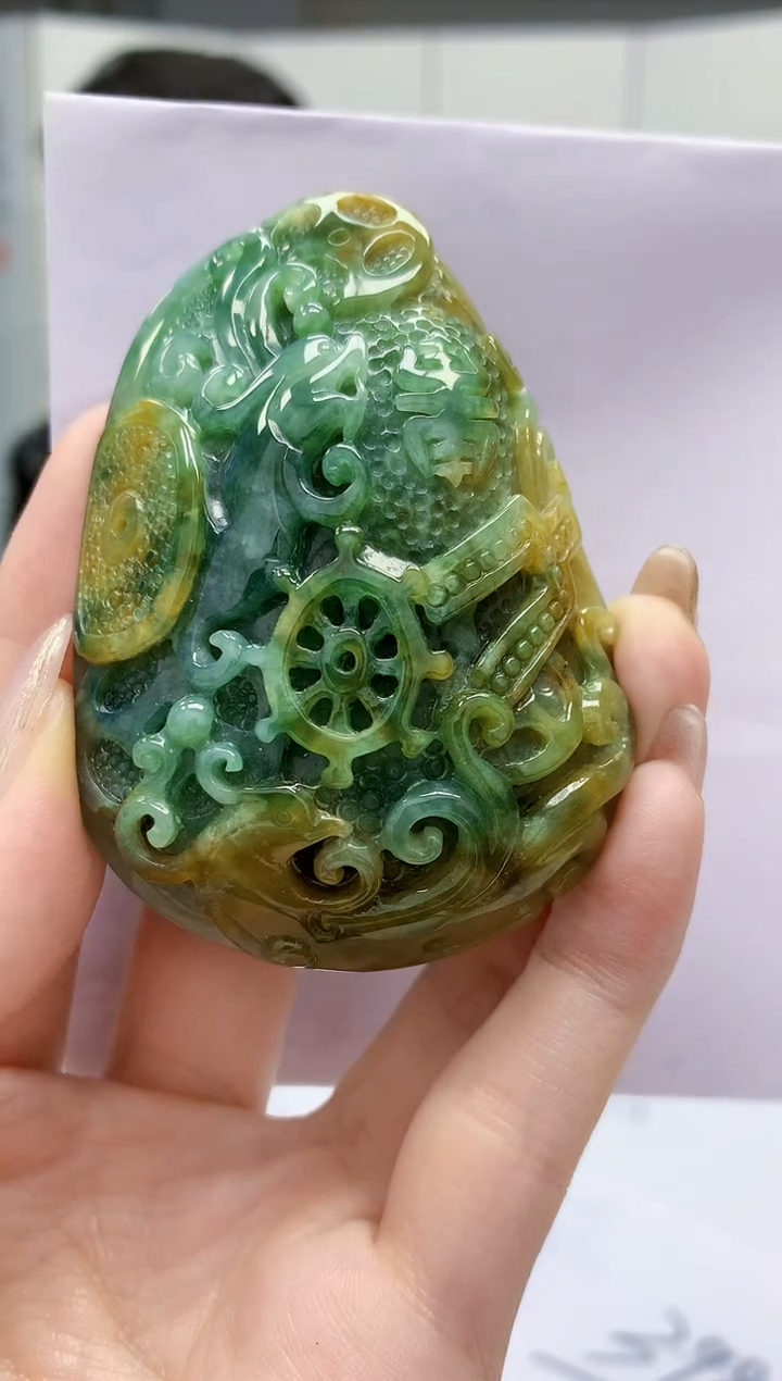 【闪购商品】定制翡翠未镶嵌4915jw-毛货挂件95