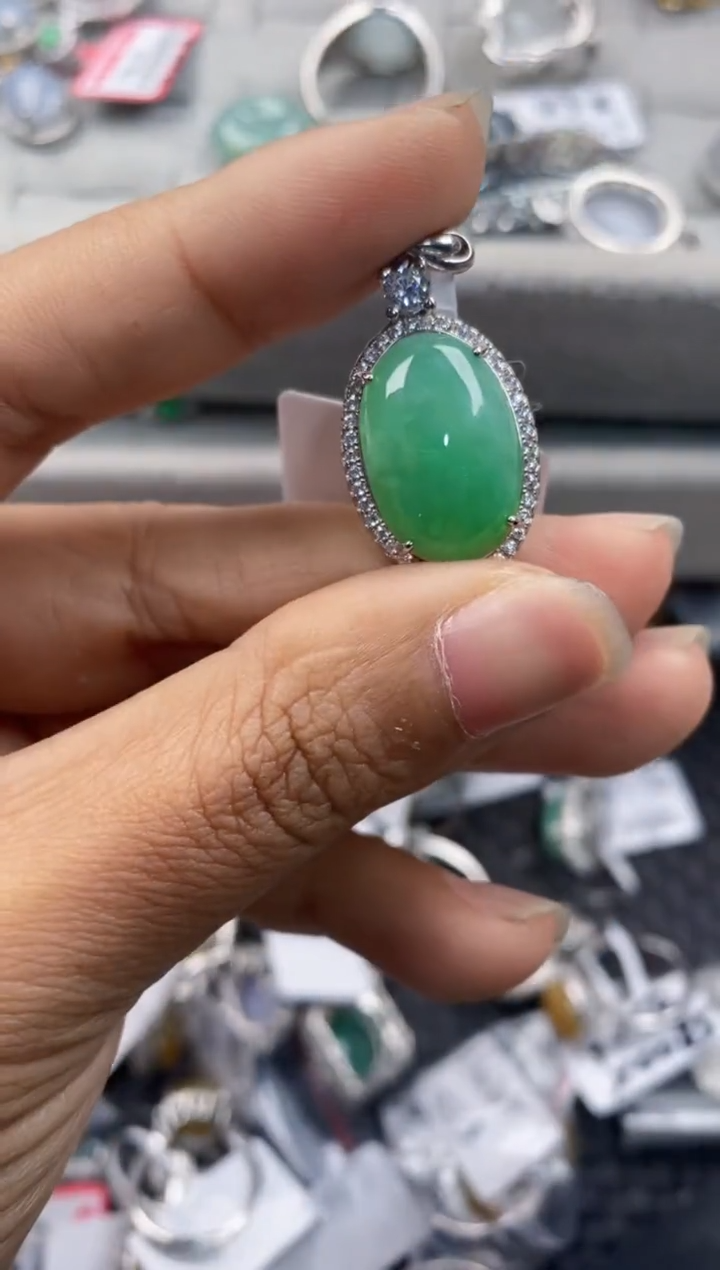 银S925镶嵌戒指翡翠555----2