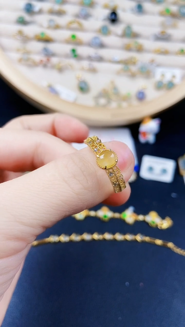 【闪购商品】翡翠银S925镶嵌戒指4646464