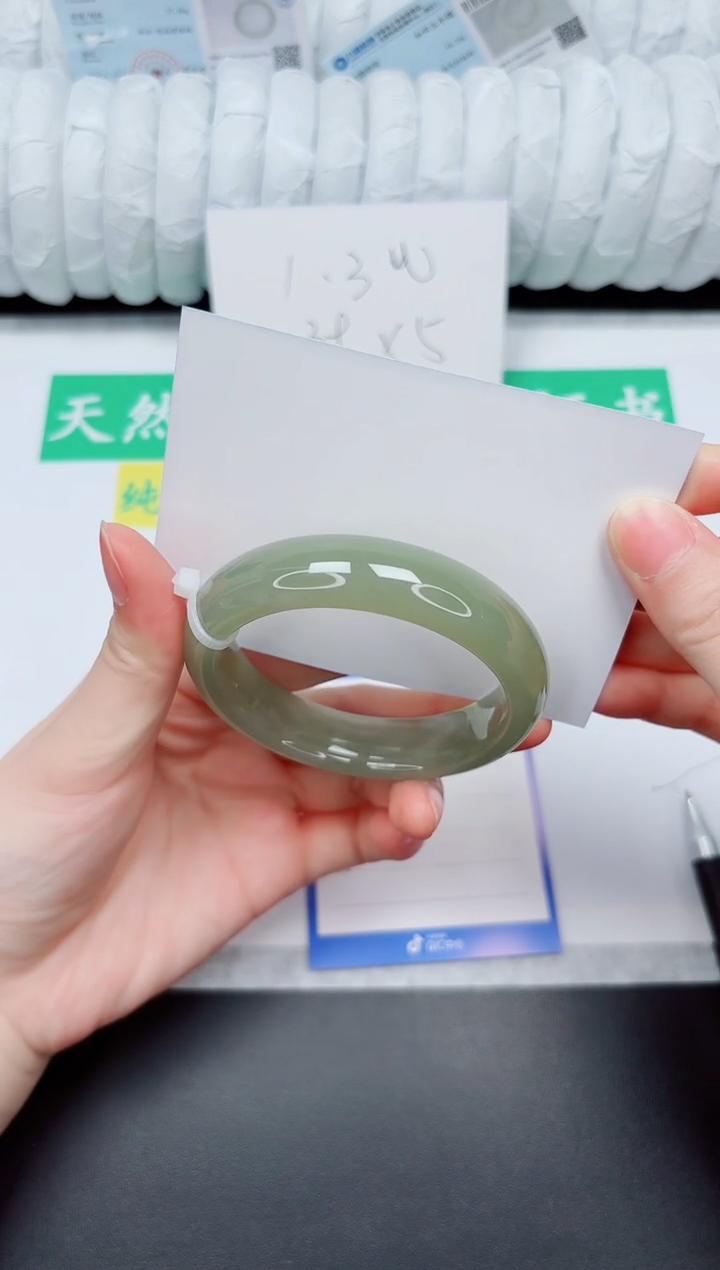 和田玉手镯未镶嵌65-54.2晴水