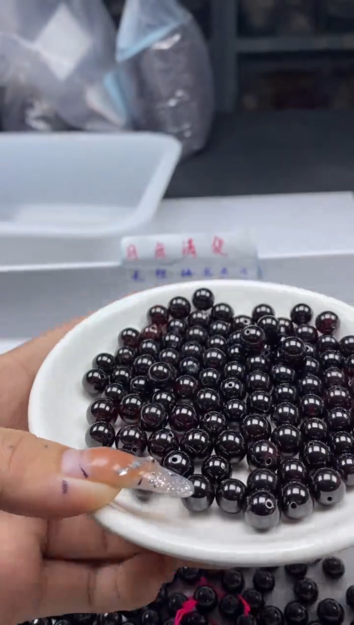 未镶嵌颈饰石榴石w205石榴石8mm*5颗