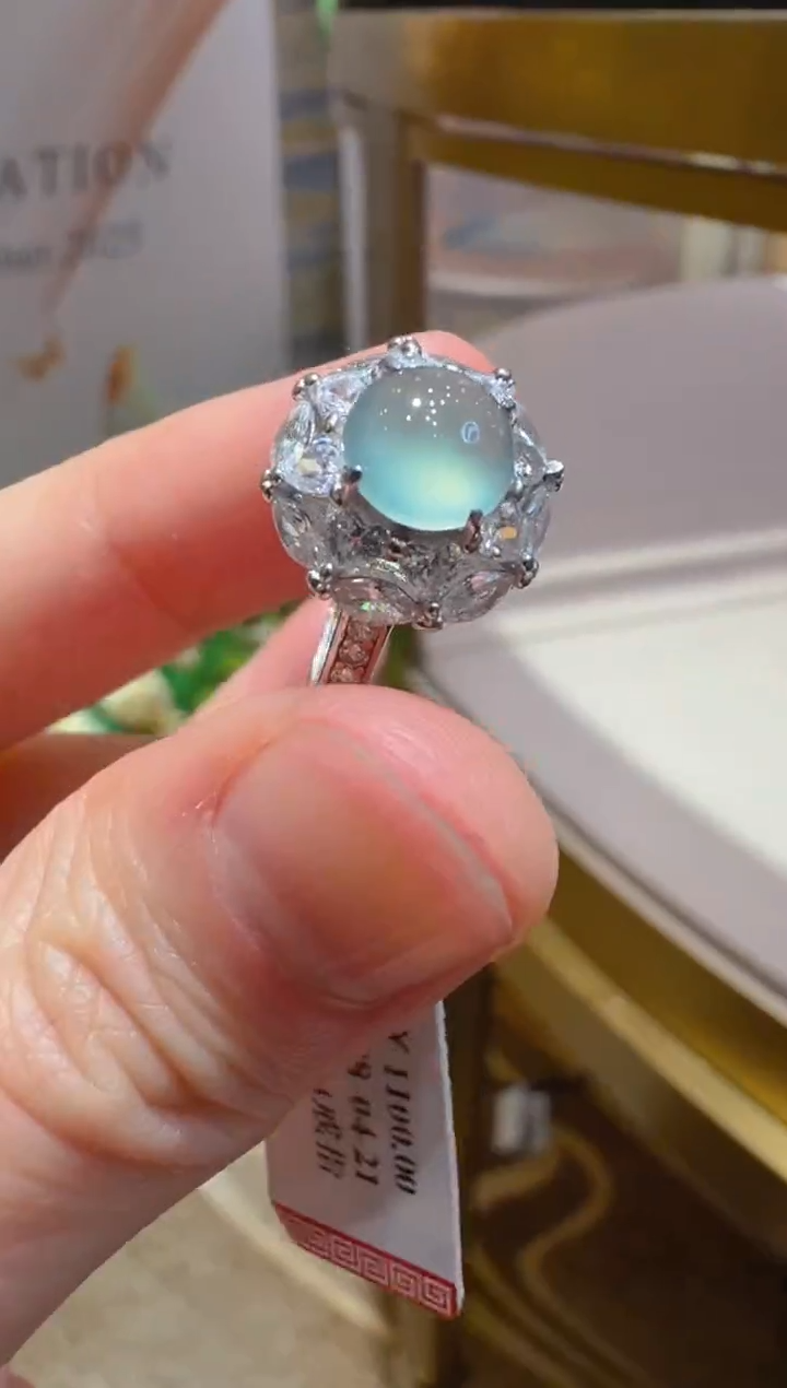 银S925镶嵌戒指翡翠多样性团购发一件