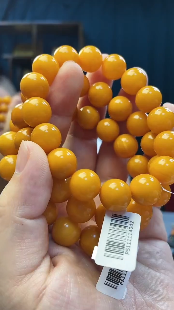 手串琥珀未镶嵌蜜蜡圆珠手串（多样性发其一）