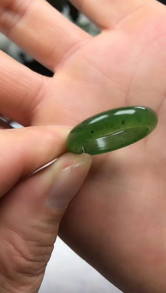 【闪购商品】和田玉（碧玉）戒指未镶嵌戒圈19.4mm