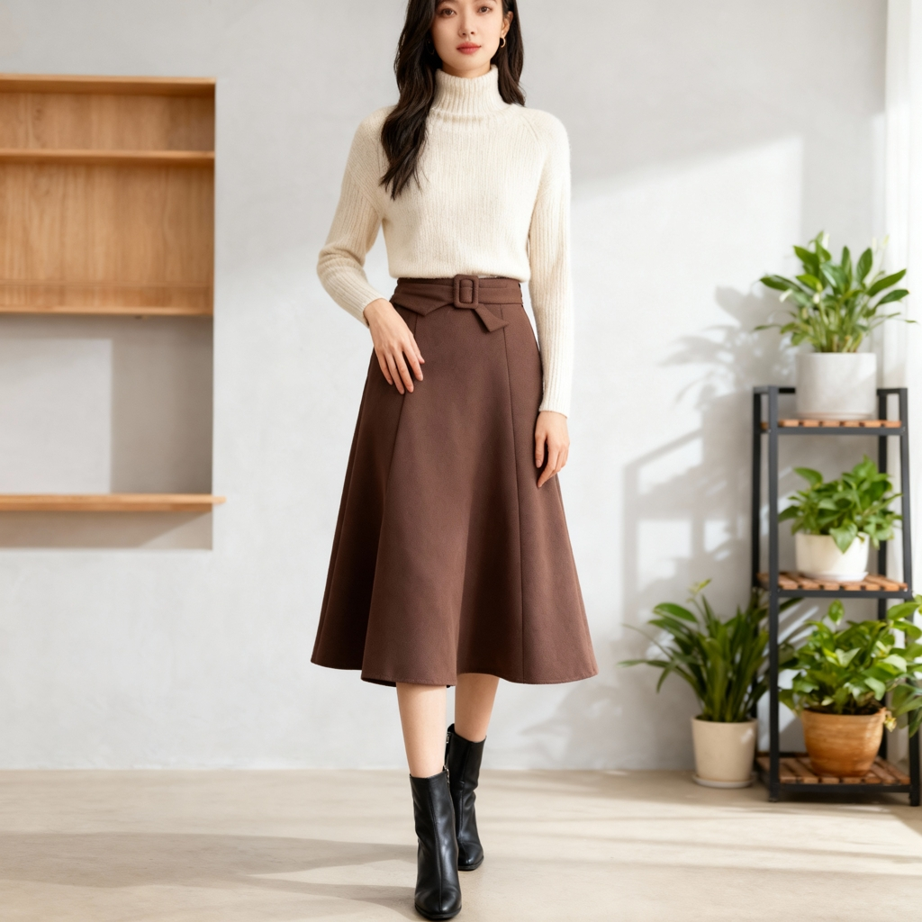 62款高腰A字版半身裙遮胯半裙