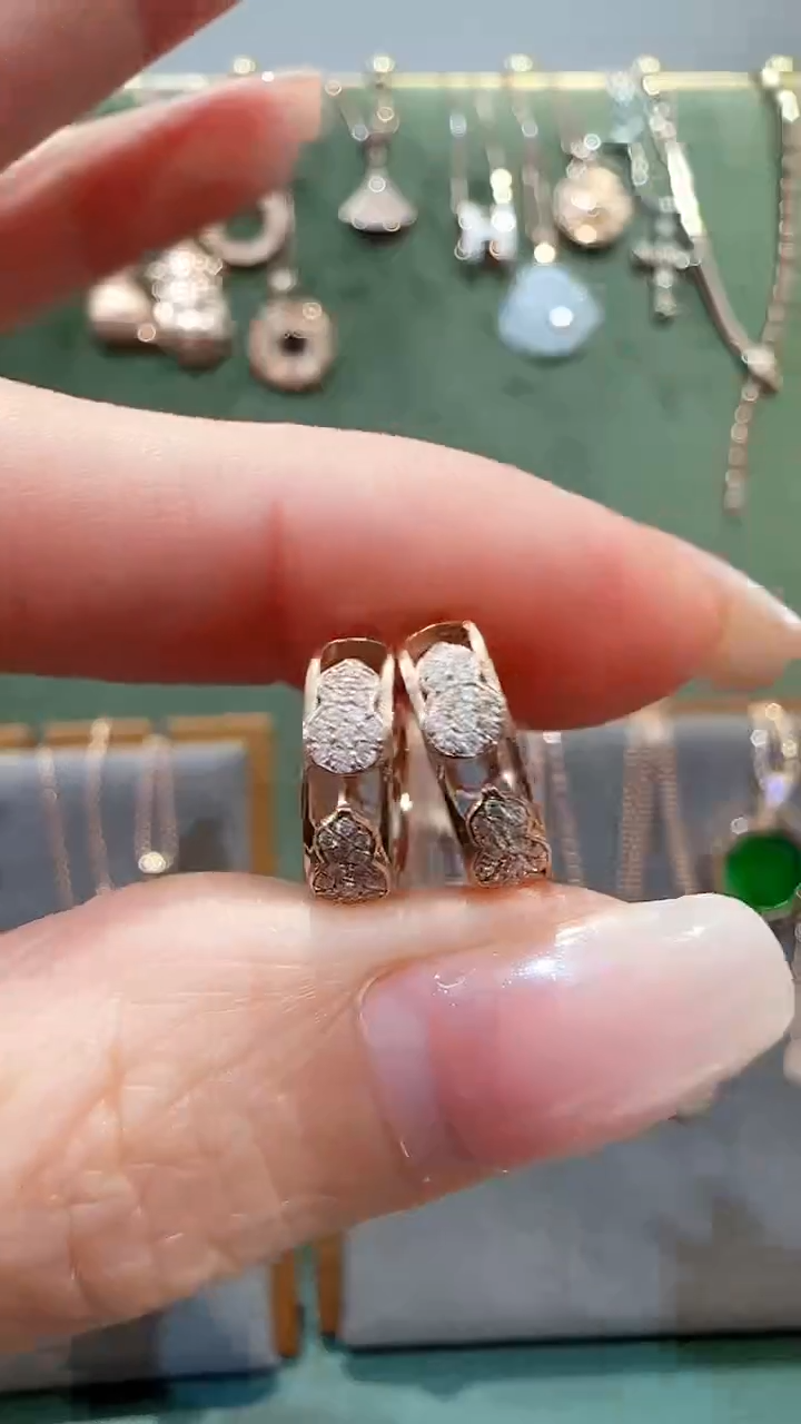 【闪购商品】钻石耳饰18K金镶嵌18K金钻石葫芦耳环