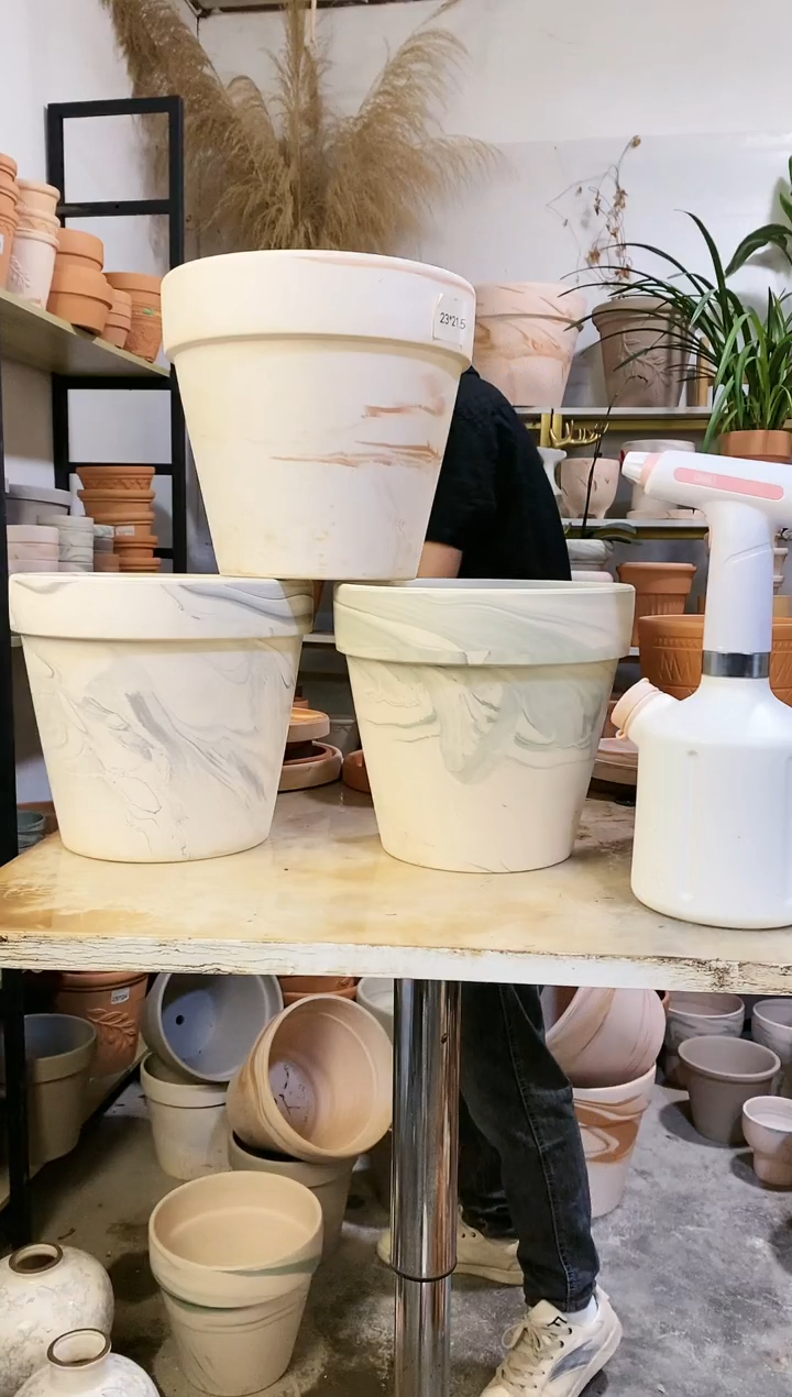 23*21陶盆3色组合 3盆无托