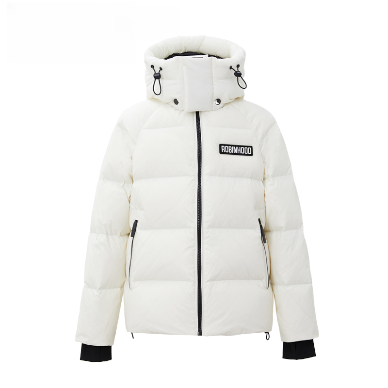 运动休闲轻职风连帽可脱卸男女款短款羽绒服