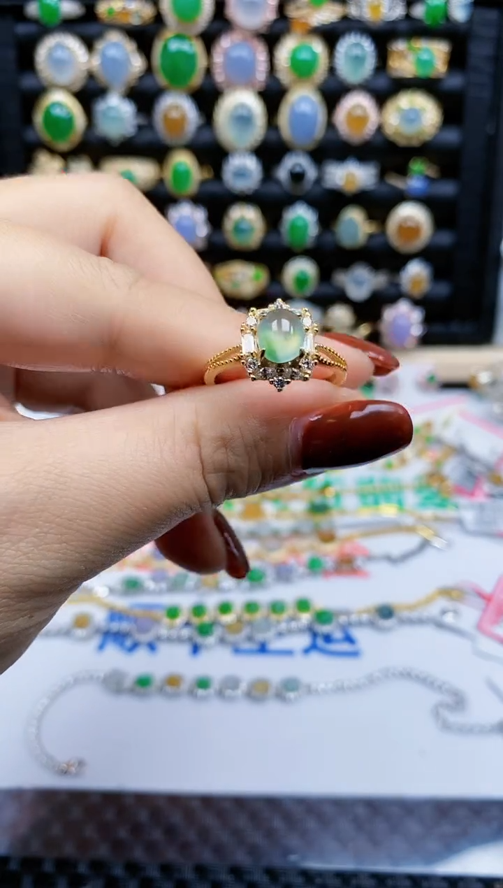 银S925镶嵌戒指翡翠192