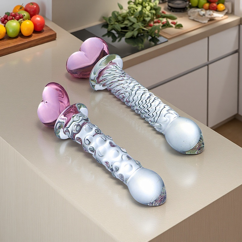 实心玻璃搅拌棒捣蒜锤蜂蜜棒坚固易清洗光滑无残留剥压蒜研磨器