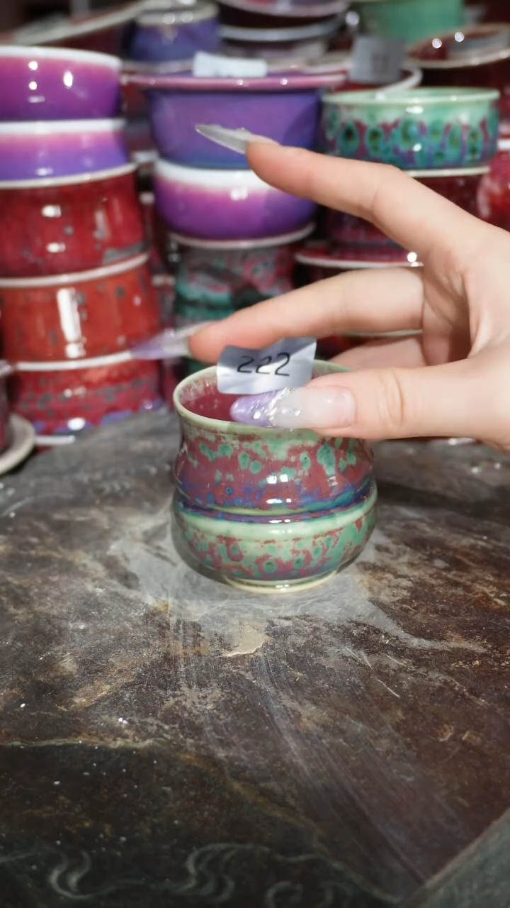 摆件陶精品窑变钧瓷茶器