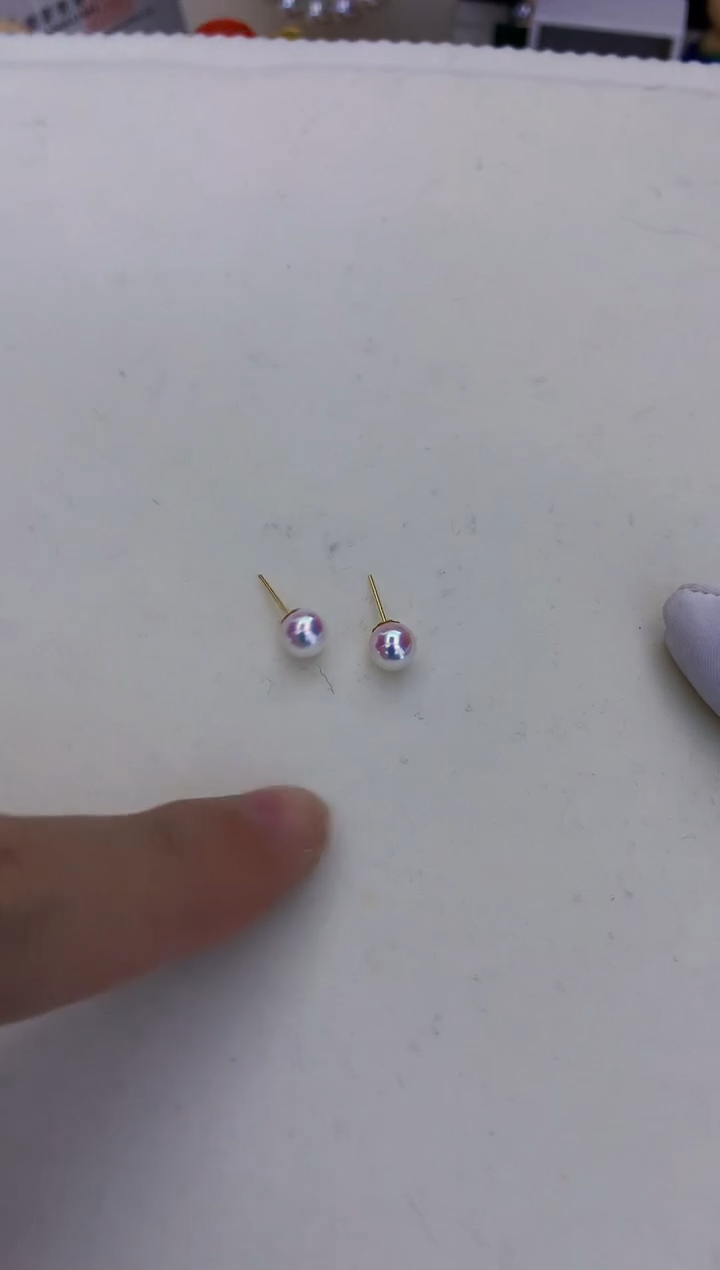 18K金镶嵌海水珍珠饰品5-6素钉定制