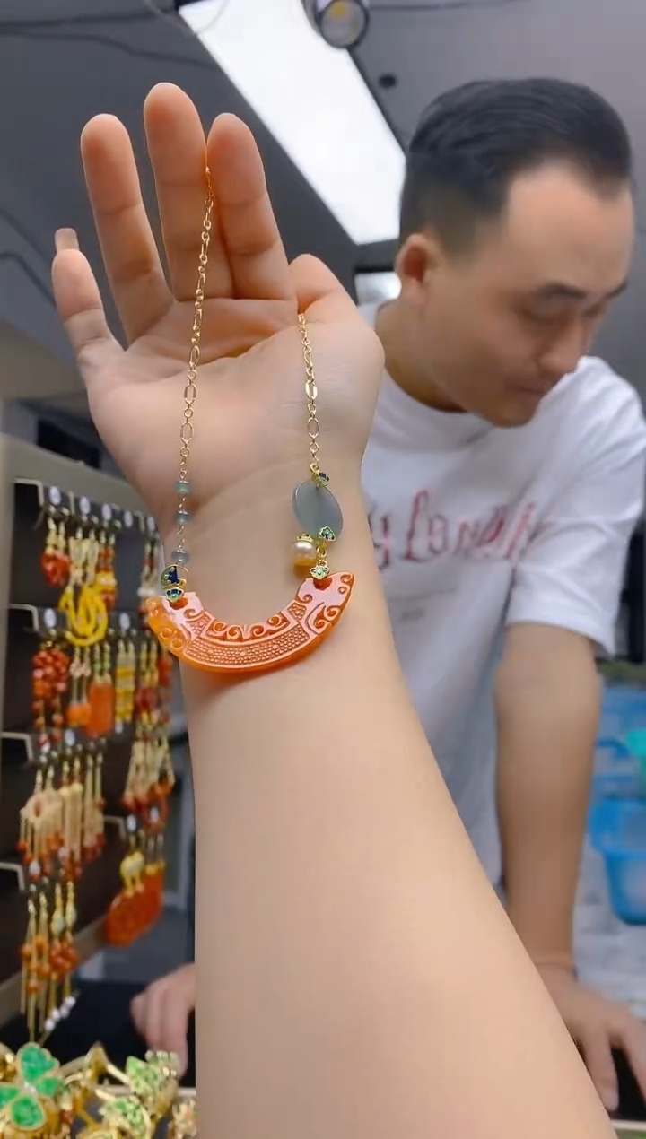 【闪购商品】翡翠耳饰合金0247翡翠锁骨链