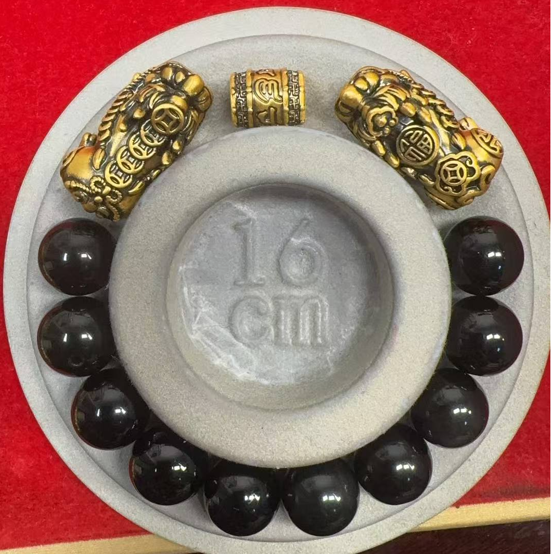 6.88g足金999貔貅金珠黑金