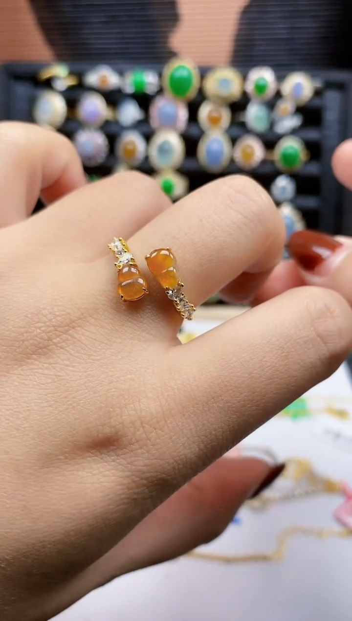 银S925镶嵌戒指翡翠279