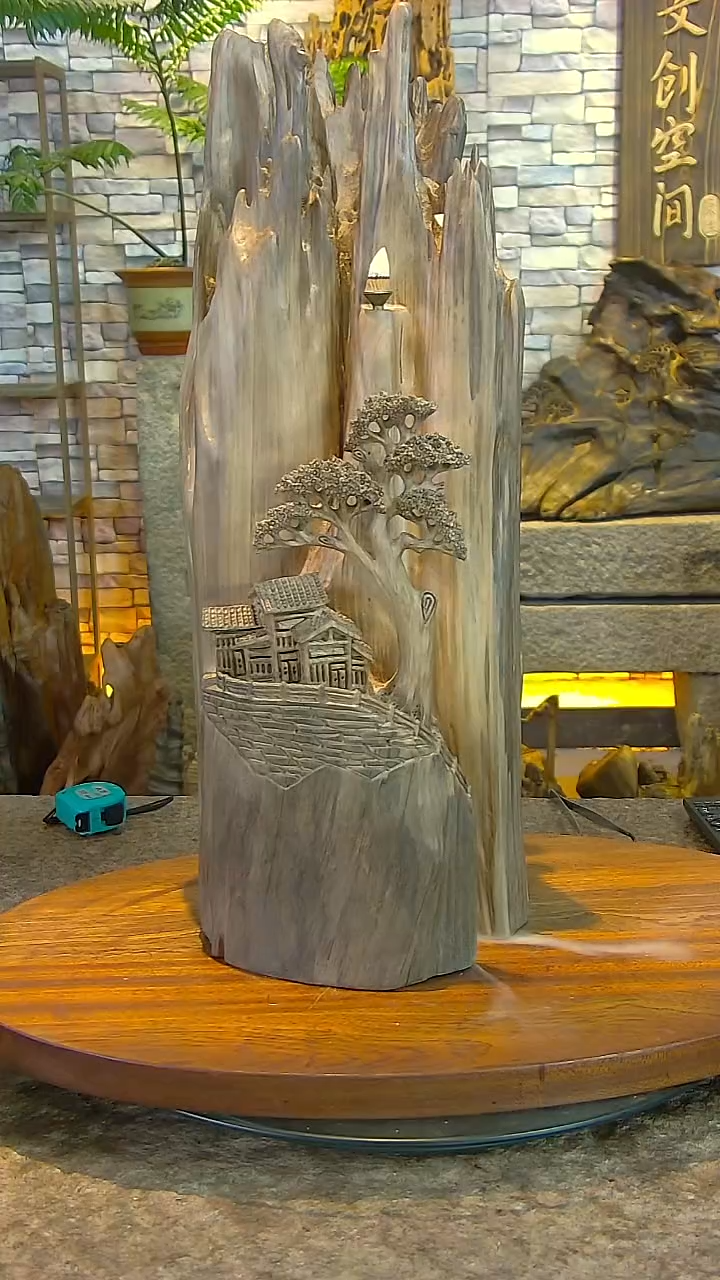 木荷木随形山水摆件