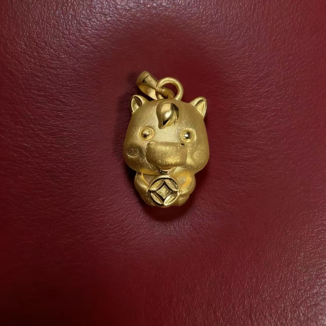 金之之黄金（足金999)  生肖马  素金  吊坠