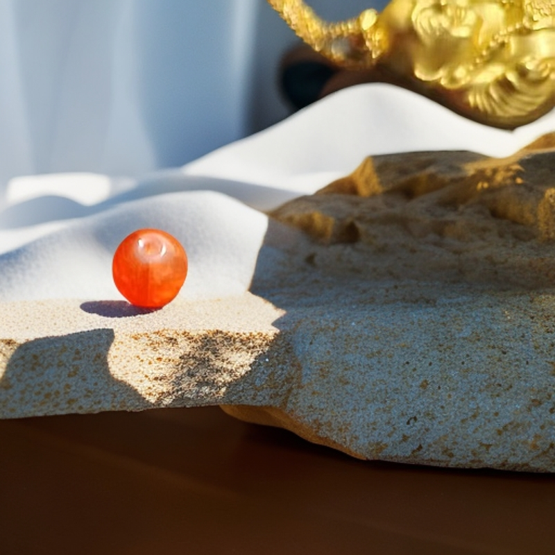 SL888豪奢玛瑙橙单珠圆润光泽配吊坠J31