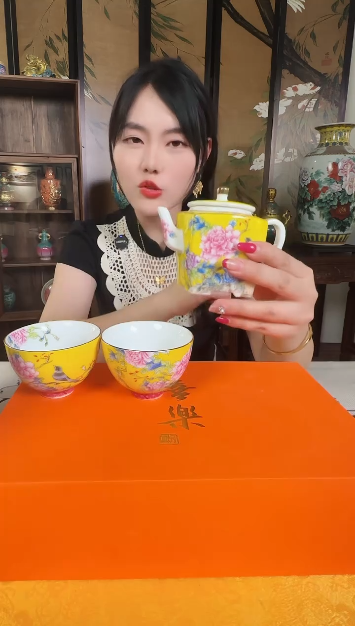 摆件景德镇陶瓷茶具套组