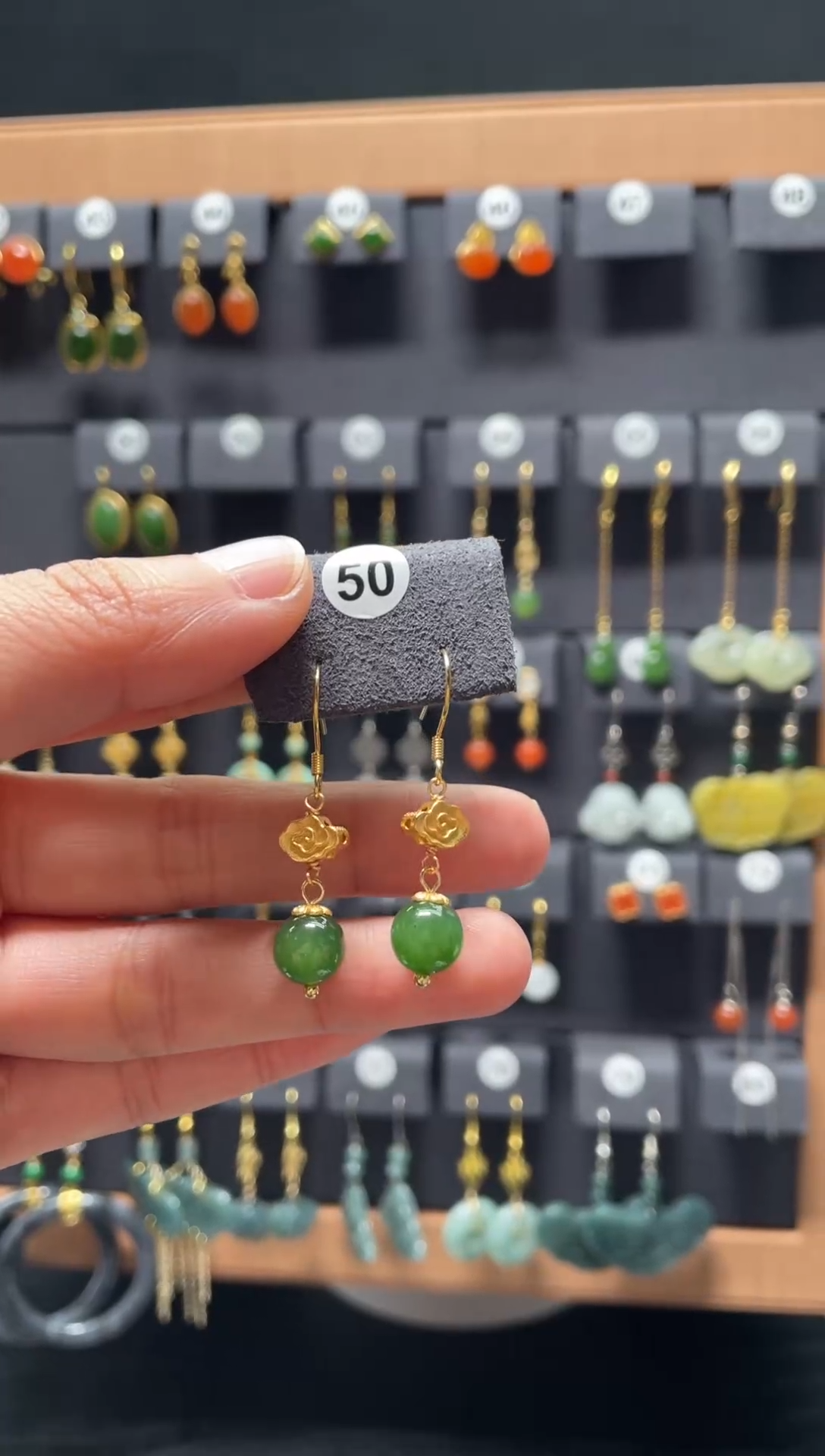 【闪购商品】和田玉耳饰银S925镶嵌0050