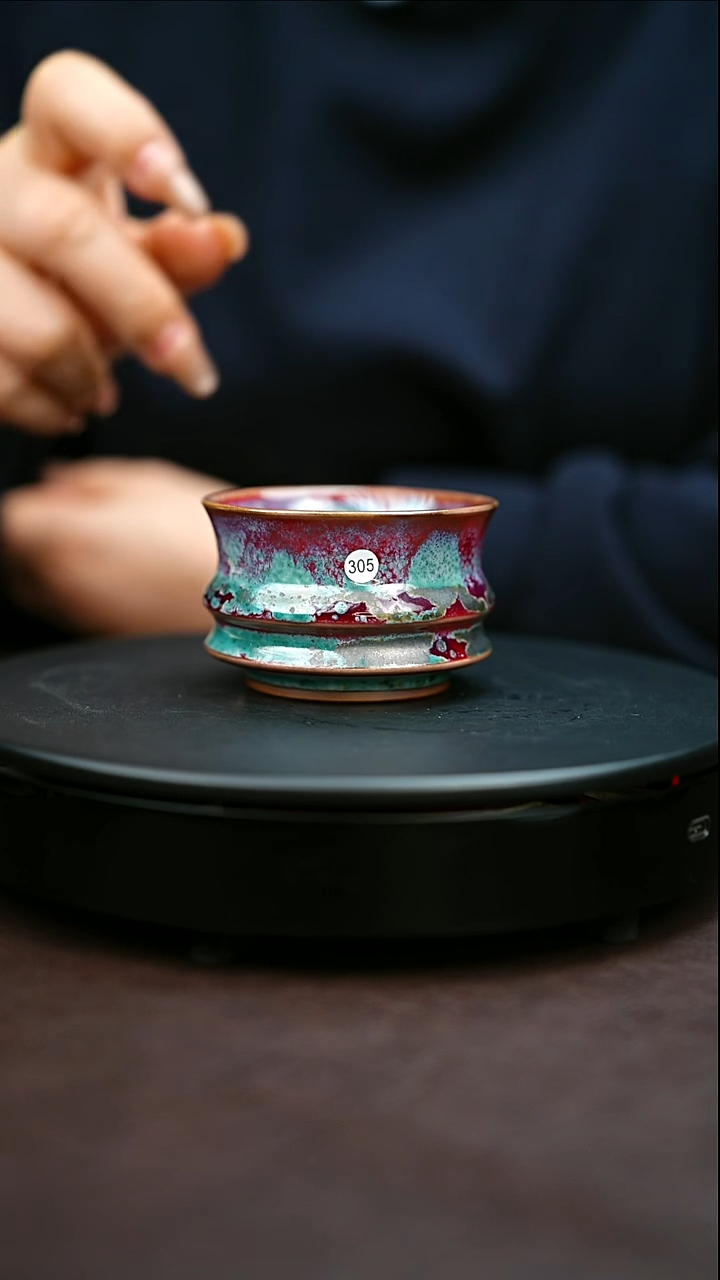 305#原矿钧瓷炉钧釉竹节杯