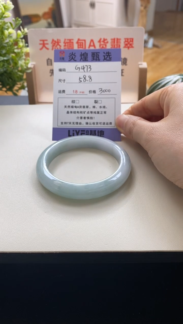未镶嵌手镯翡翠圈口58.8编码g473