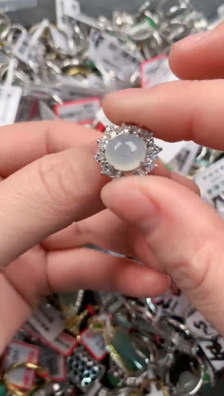 银S925镶嵌戒指翡翠9                   3