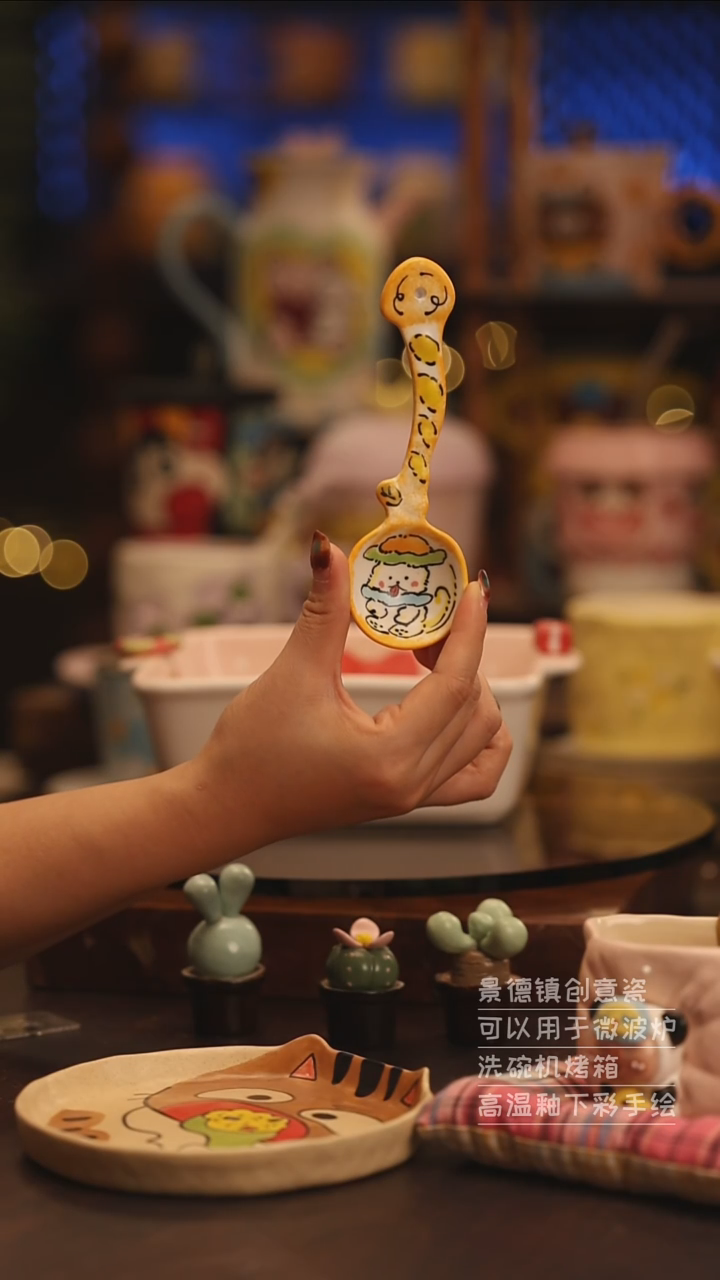 陶瓷景德镇可爱陶瓷釉下彩绘设计师款