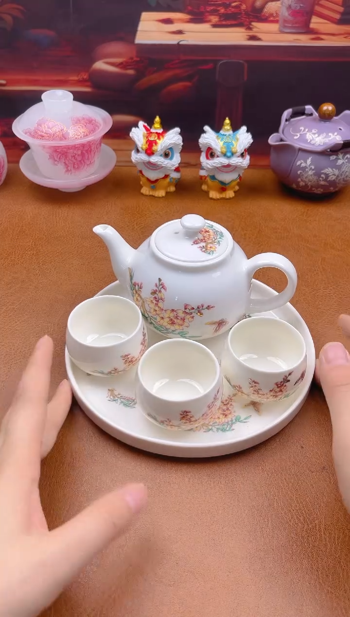 陶瓷茶具摆件旅行套组