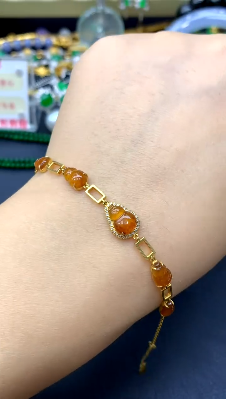 18K金镶嵌手链翡翠281-中国好珍宝