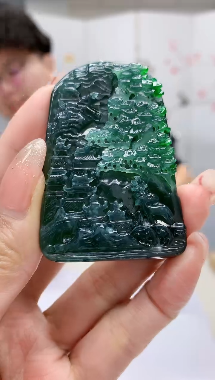 【闪购商品】定制翡翠未镶嵌4688MM-毛货挂件154