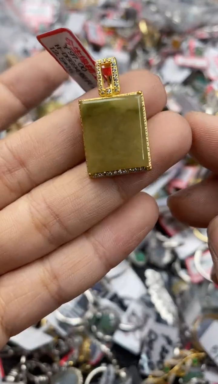 银S925镶嵌戒指翡翠555----8