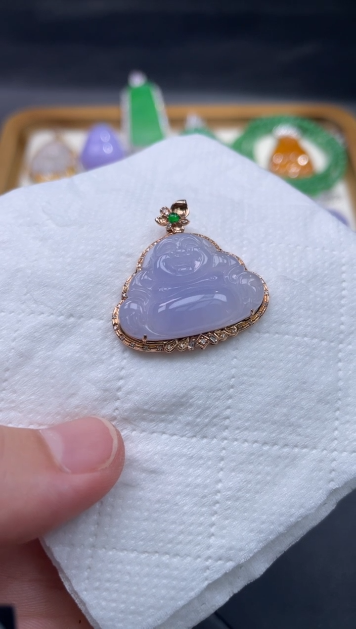 【闪购商品】翡翠颈饰18K金镶嵌85.......