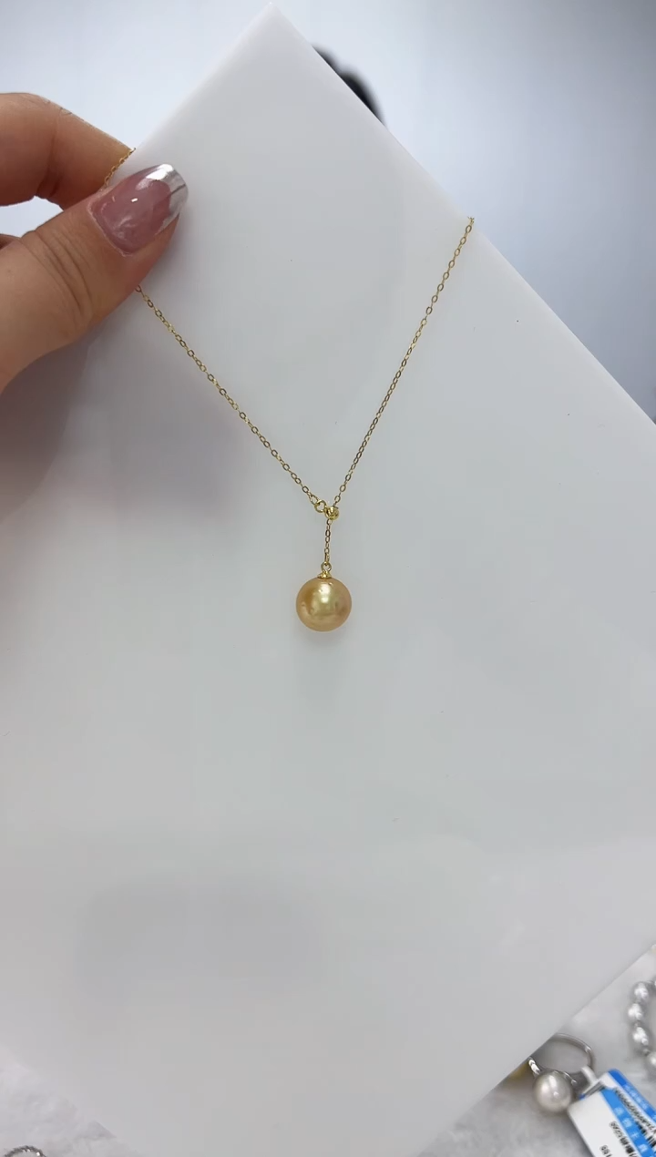 【闪购商品】海水珍珠DA银S925镶嵌金珠Y链 11 J200