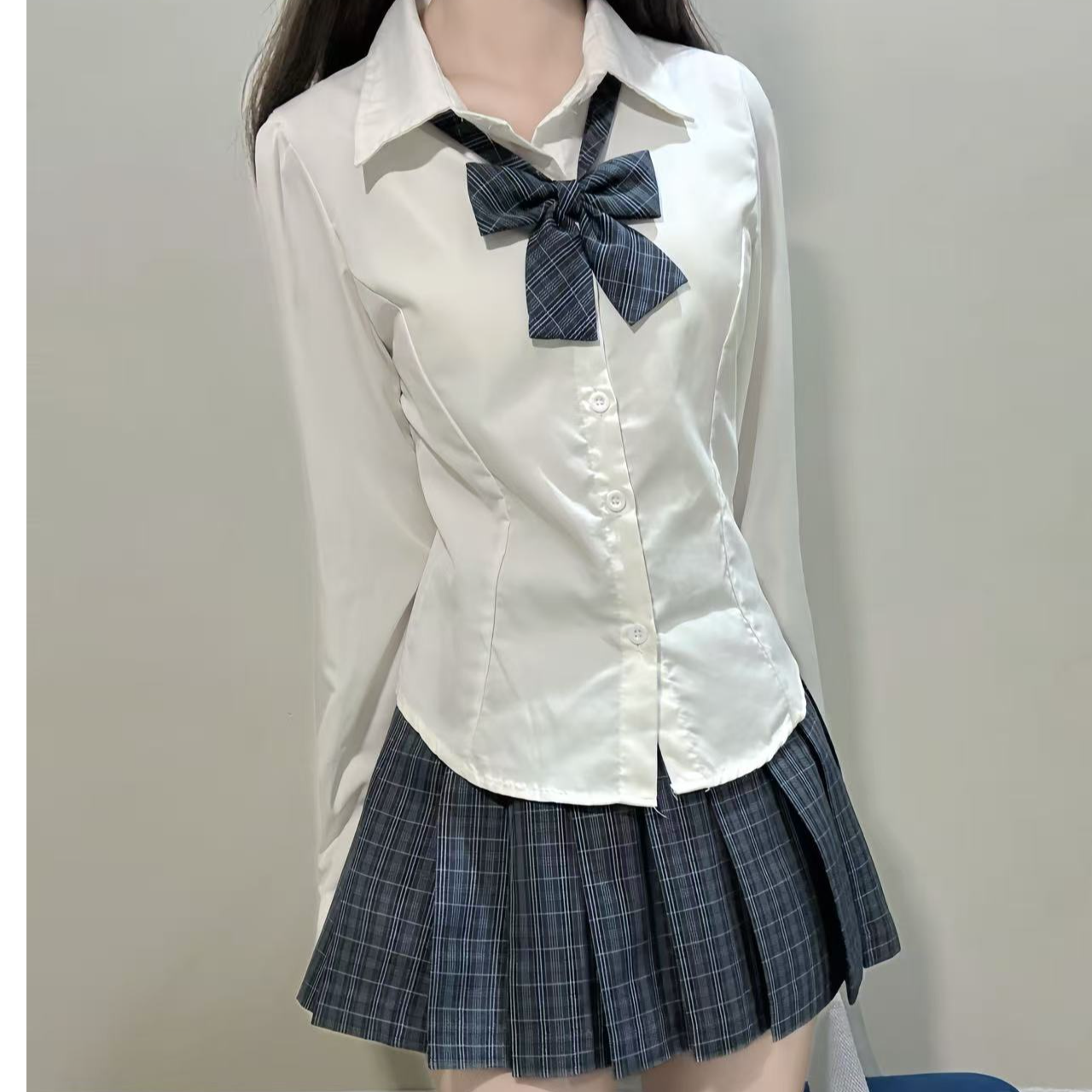 JK制服衬衫白色基础长袖日系校服衬衣学生上衣学院风