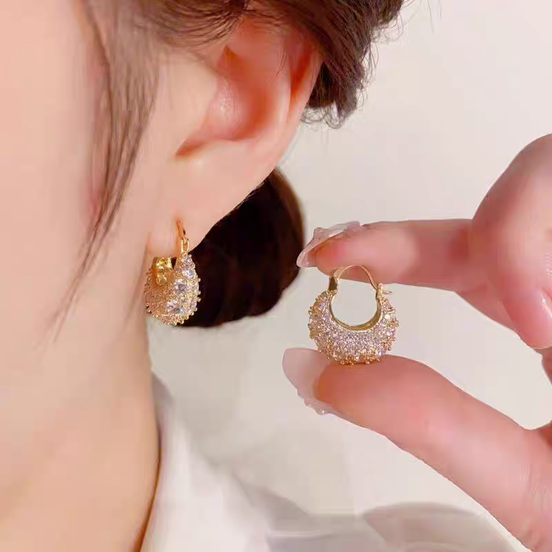 铜合金耳饰 气质轻奢百搭简约简约优雅精致网红设计师耳环F3188