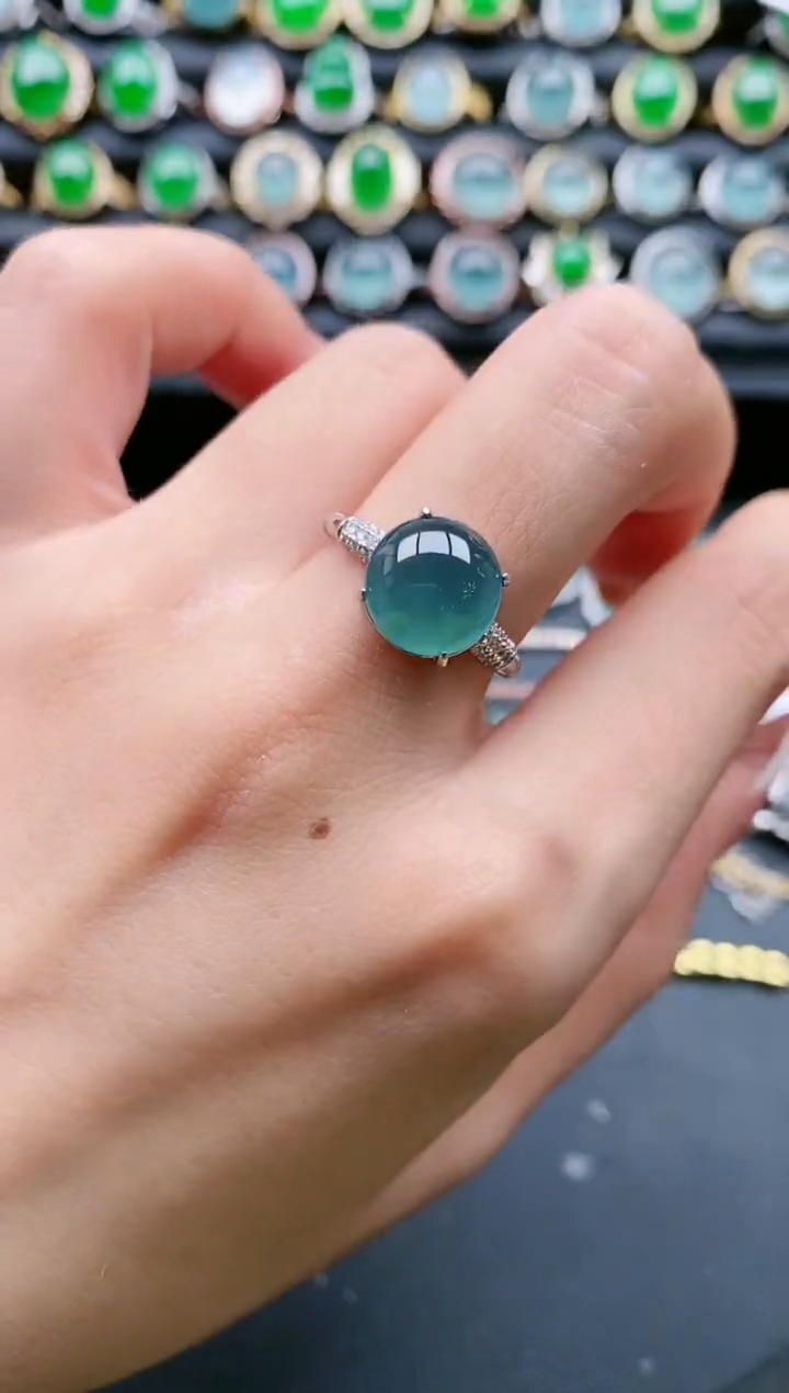 【闪购商品】翡翠戒指银S925镶嵌1111111