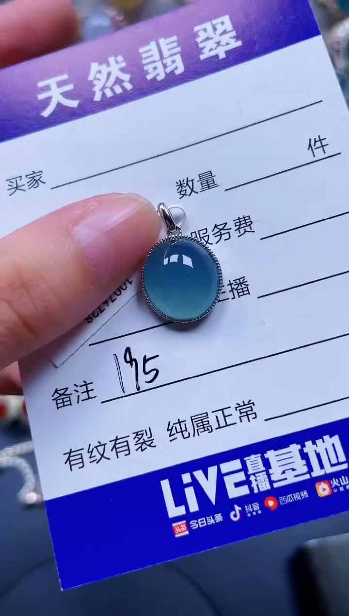 颈饰银S925镶嵌翡翠195