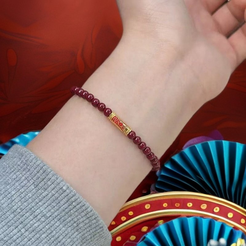 含辰砂工艺品普陀【岁岁符】蛇虎猴猪紫金砂手串本命年女款闺蜜款式