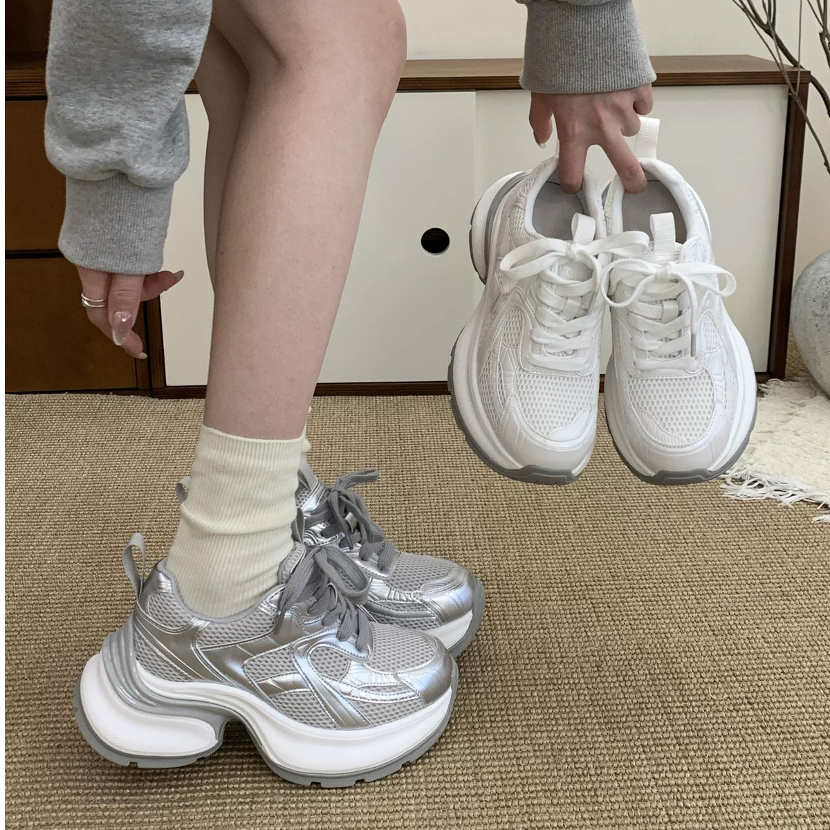 就它了！过渡春夏穿搭7cm韩系感老爹鞋3007