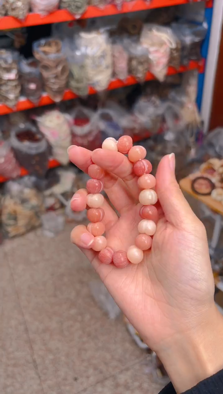 吊坠菩提根/象牙果粉色屁桃单圈