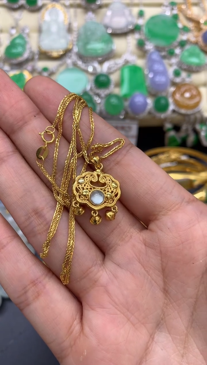 【闪购商品】翡翠颈饰18K金镶嵌427-中国好珍宝