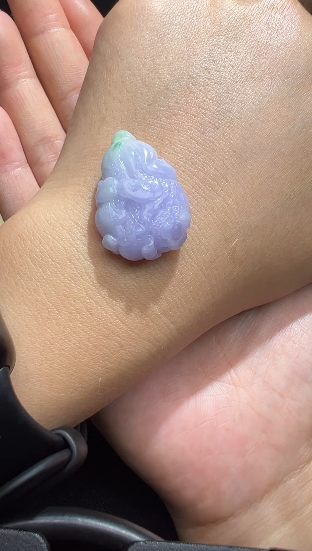 定制翡翠未镶嵌浓紫白菜