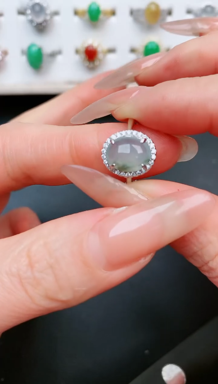 【闪购商品】翡翠戒指银S925镶嵌....